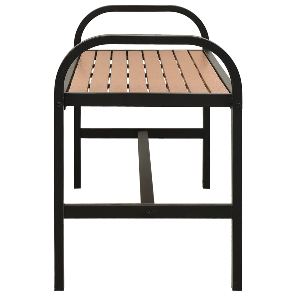 Banc de jardin 124,5 cm acier et HKC noir