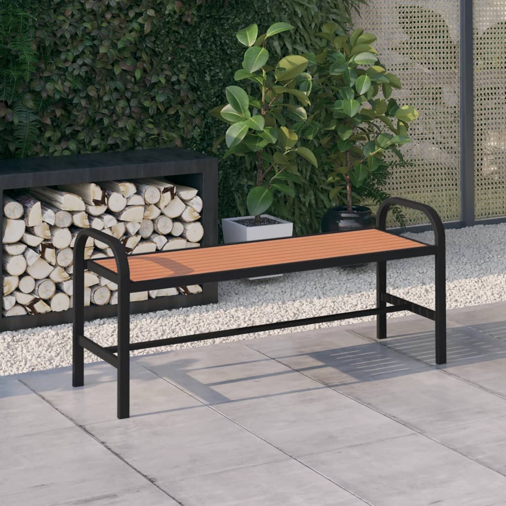 Banc de jardin 124,5 cm acier et HKC noir