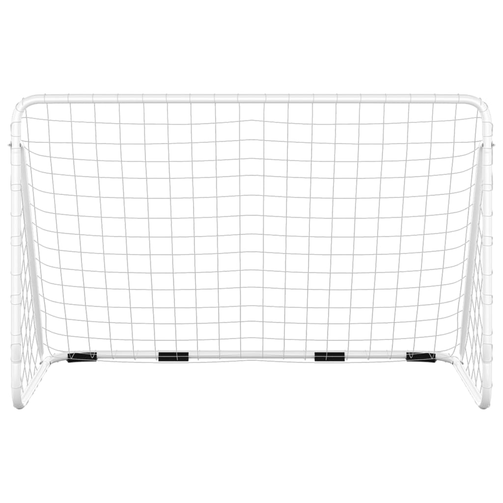 But de football avec filet 180x90x120 cm acier blanc