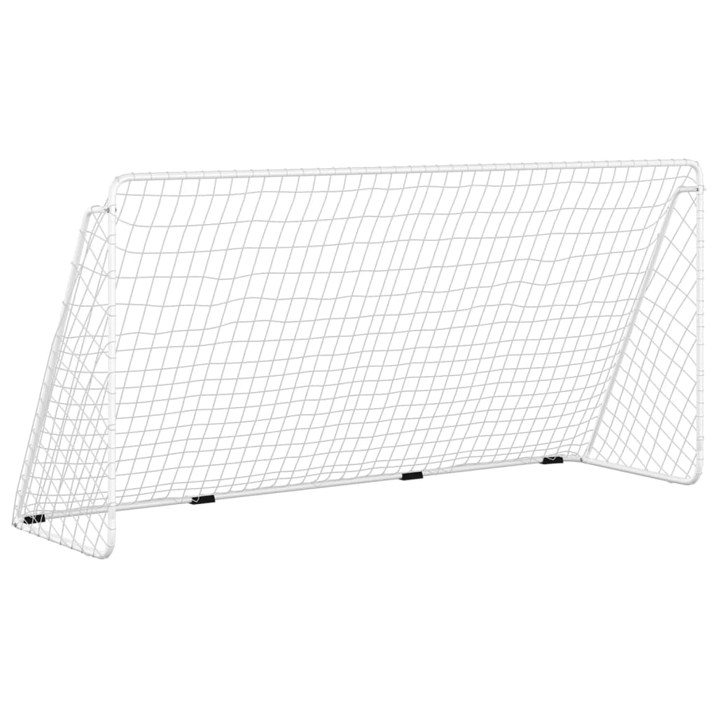 But de football avec filet 180x90x120 cm acier blanc