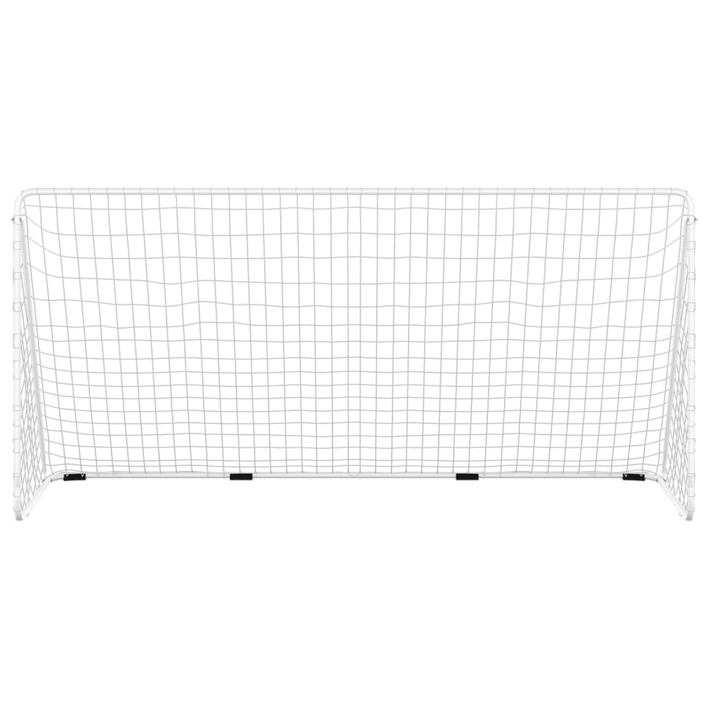 But de football avec filet 180x90x120 cm acier blanc