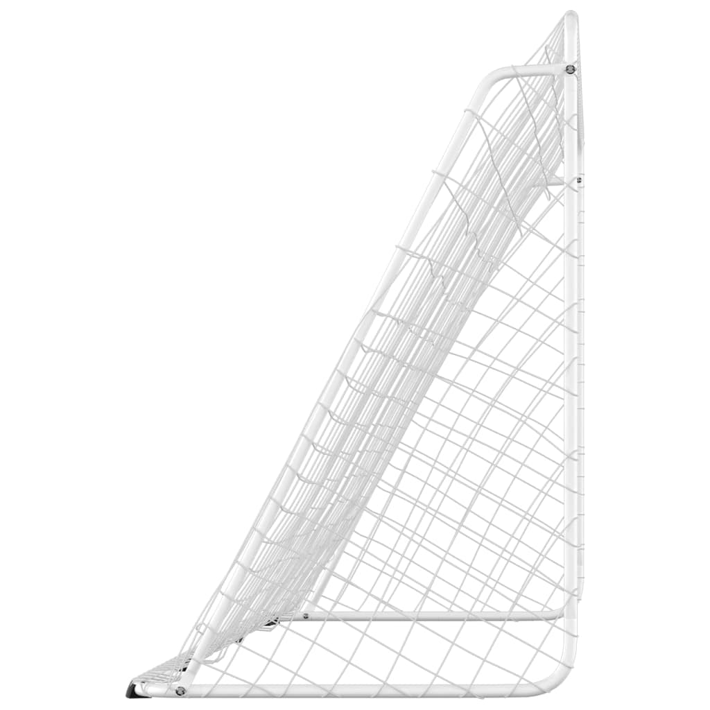 But de football avec filet 180x90x120 cm acier blanc