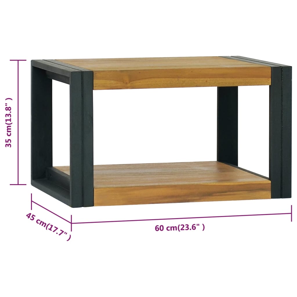 Badkamerwandkast 90x45x35 cm massief teakhout