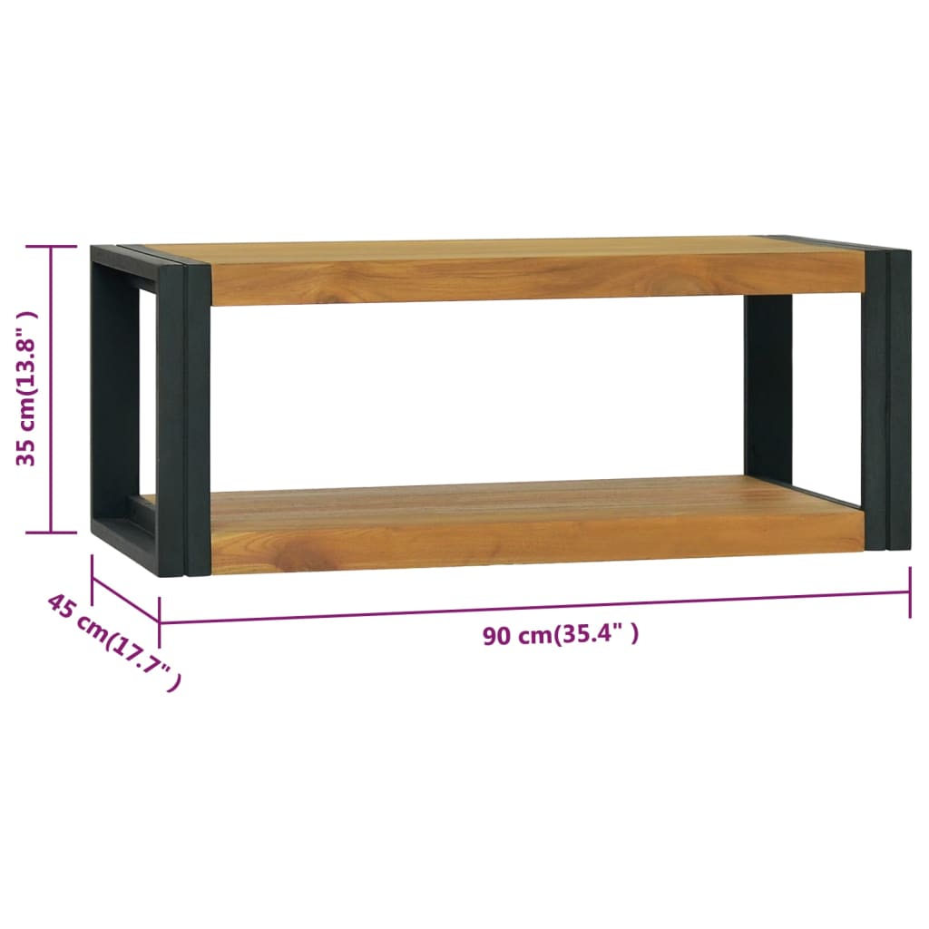 Badkamerwandkast 90x45x35 cm massief teakhout