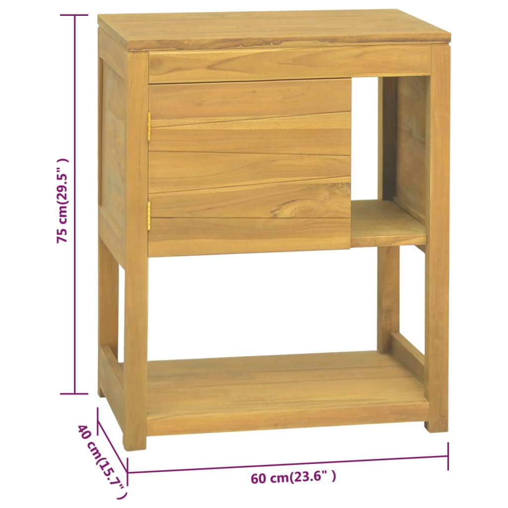 Meuble de salle de bain 60x40x75 cm teck massif