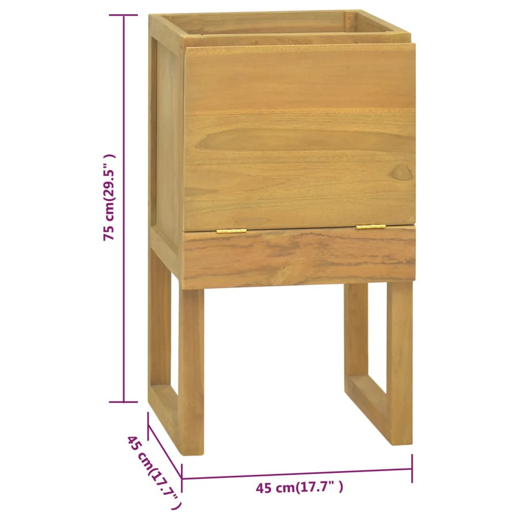 Badkamerkast 60x40x75 cm massief teakhout