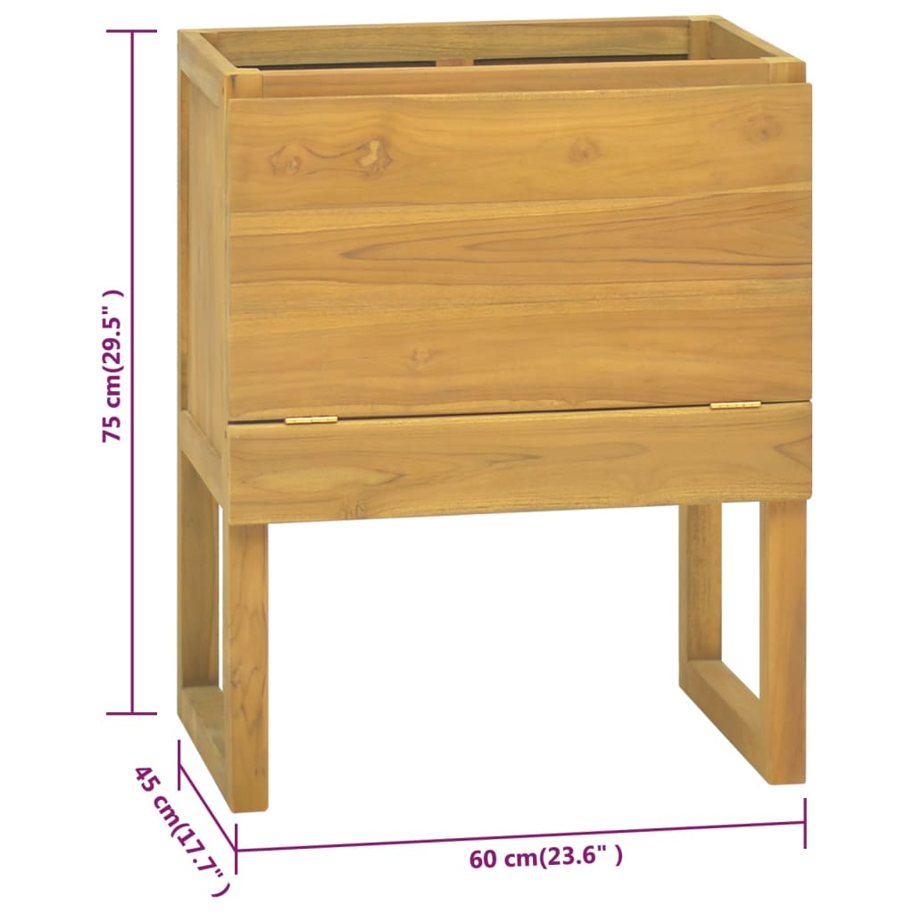 Meuble de salle de bain 60x40x75 cm teck massif