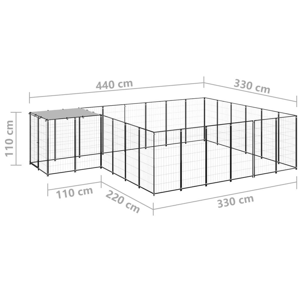 Hondenkennel 26,62 m² staal