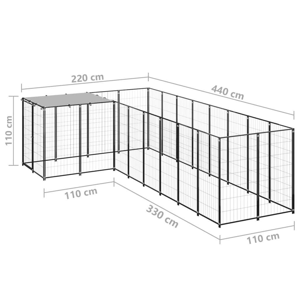 Niche pour chien 15,73 m² en acier