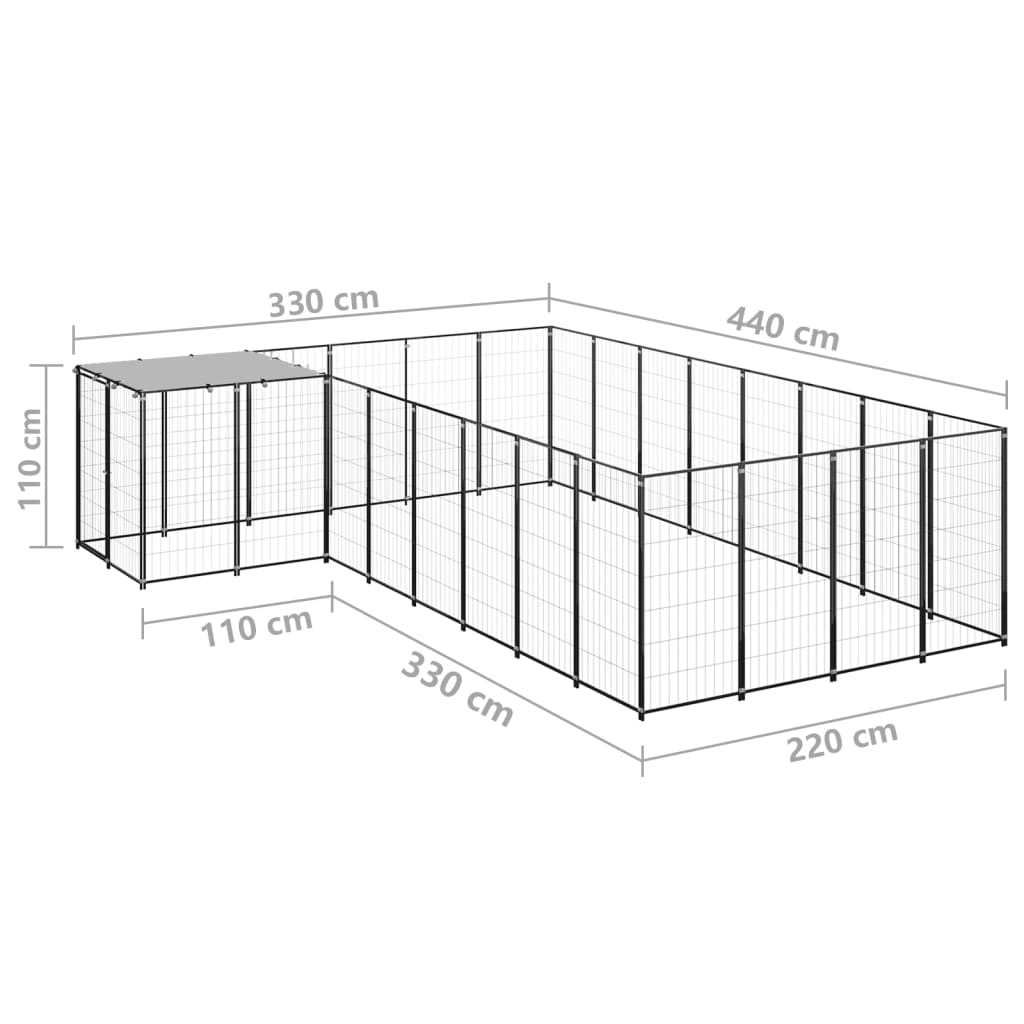 Niche pour chien 15,73 m² en acier