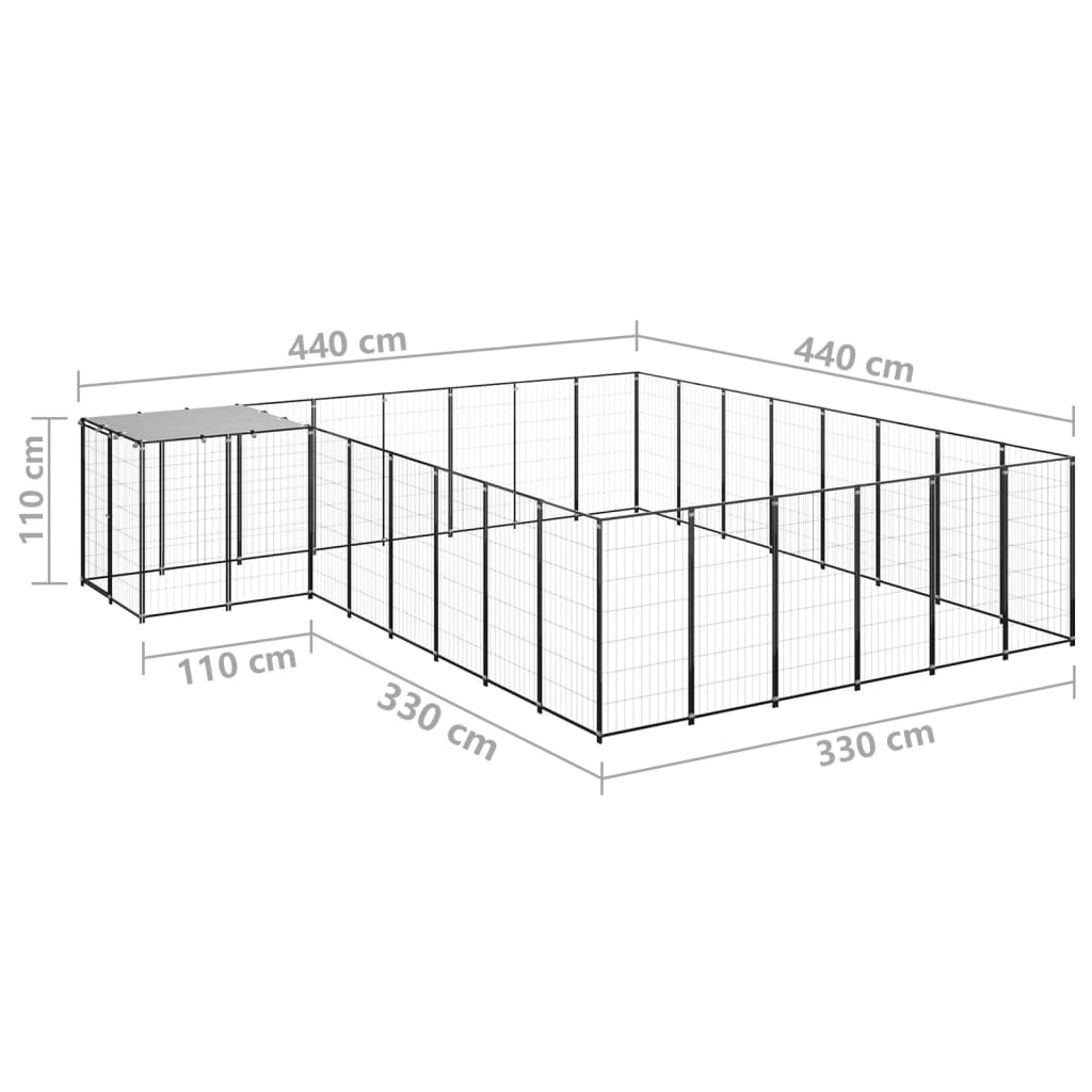 Niche pour chien 15,73 m² en acier