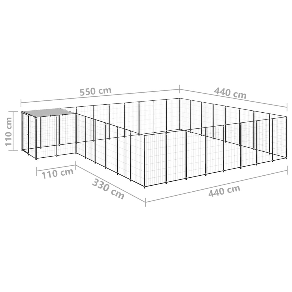 Niche pour chien 15,73 m² en acier