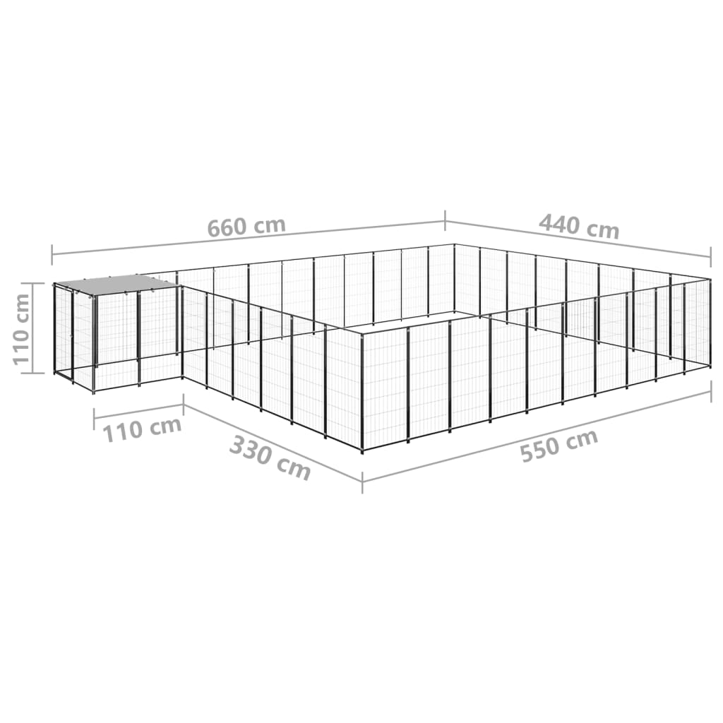 Niche pour chien 15,73 m² en acier