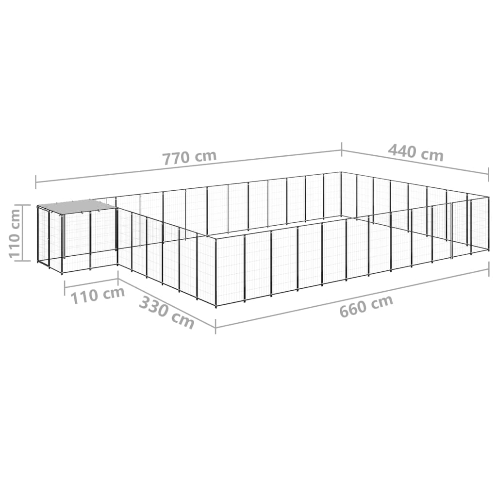 Niche pour chien 15,73 m² en acier