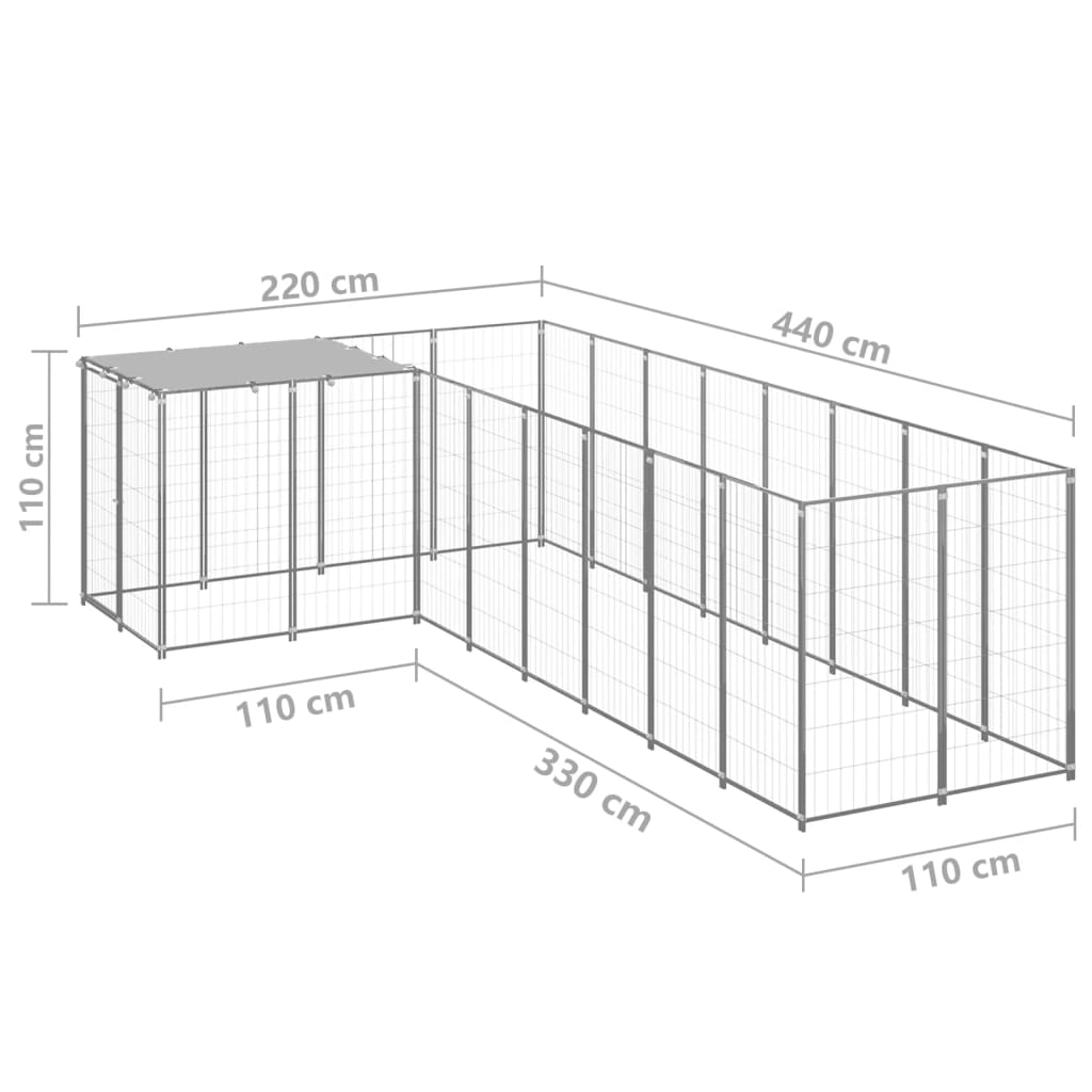 Niche pour chien 15,73 m² en acier