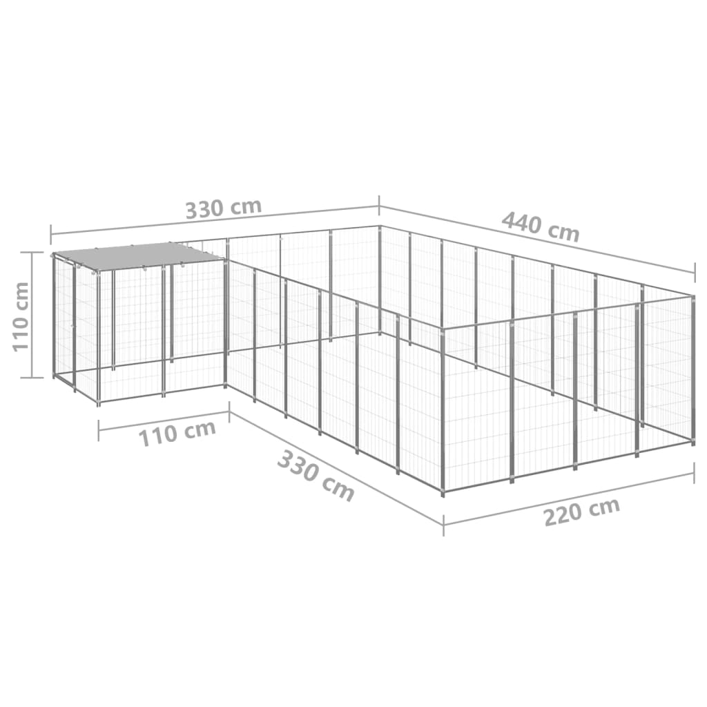 Niche pour chien 15,73 m² en acier