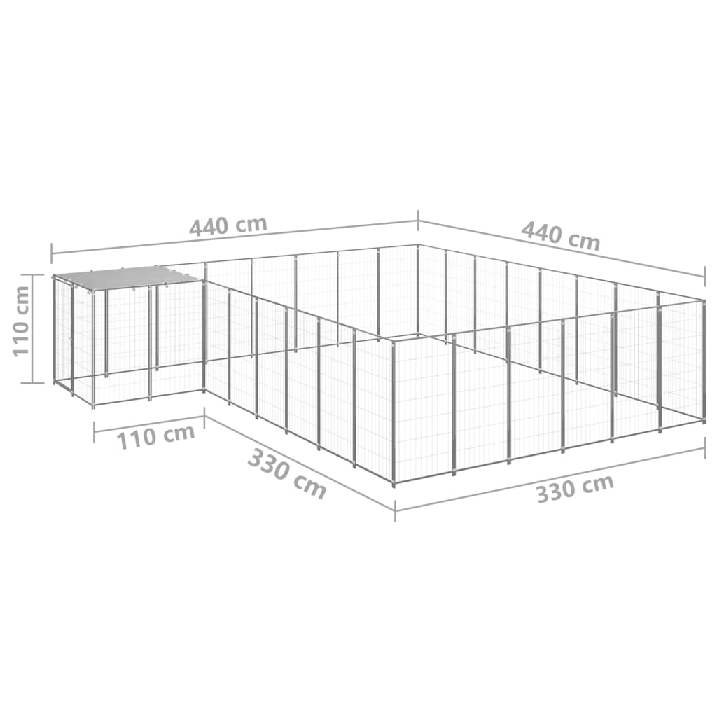 Niche pour chien 15,73 m² en acier