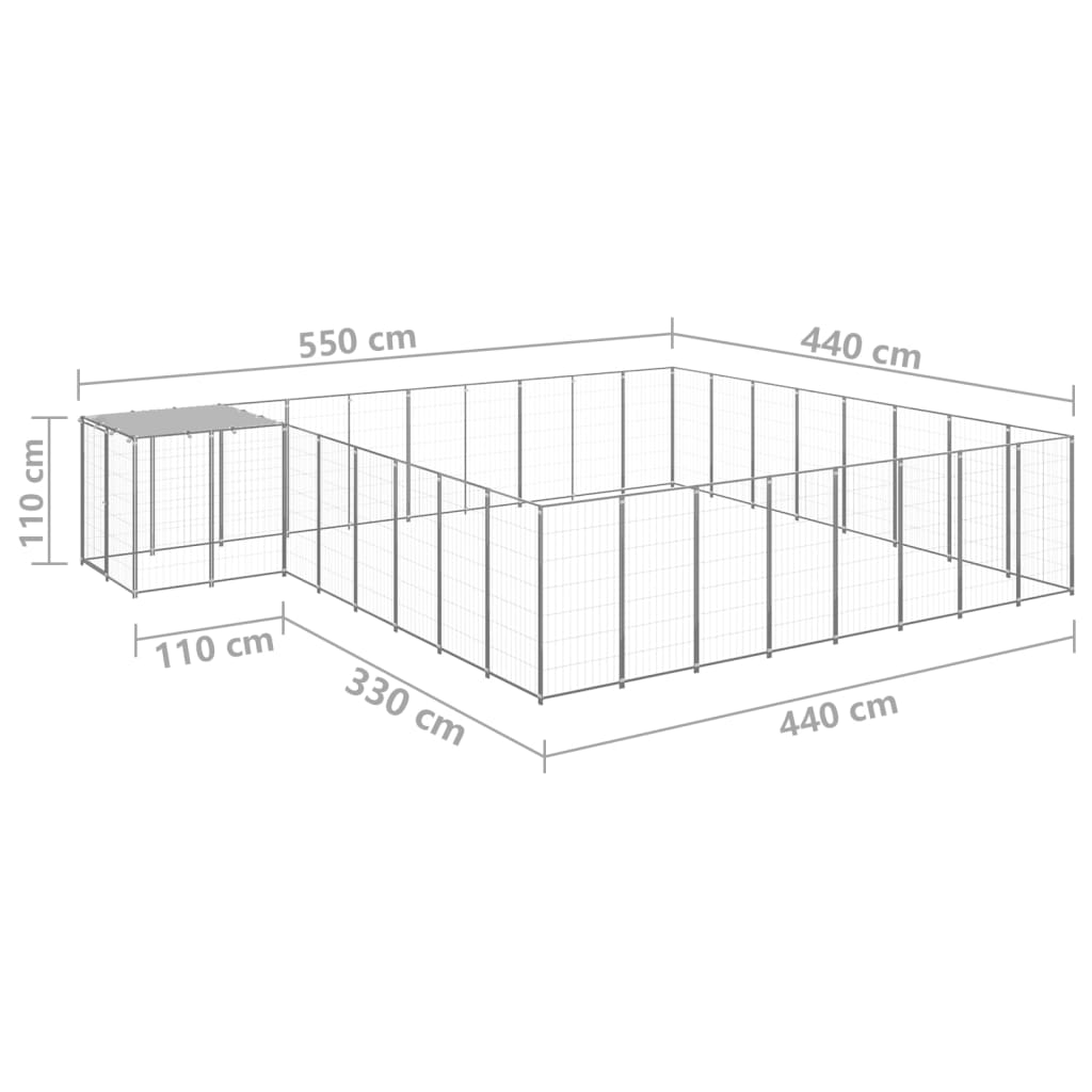 Niche pour chien 15,73 m² en acier