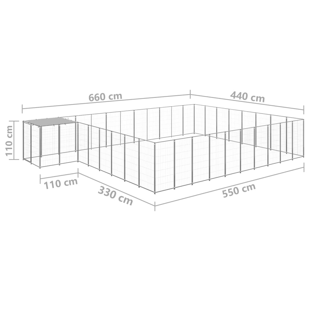 Niche pour chien 15,73 m² en acier