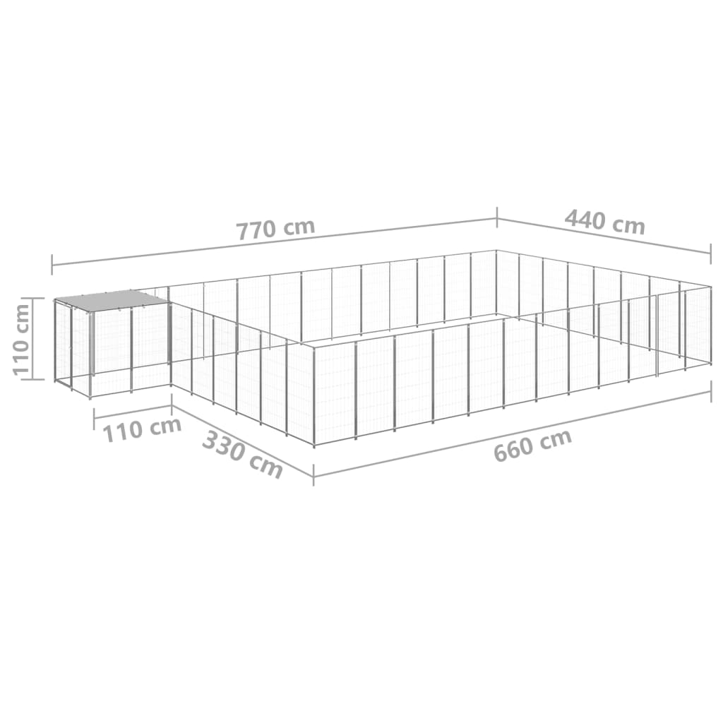 Niche pour chien 15,73 m² en acier