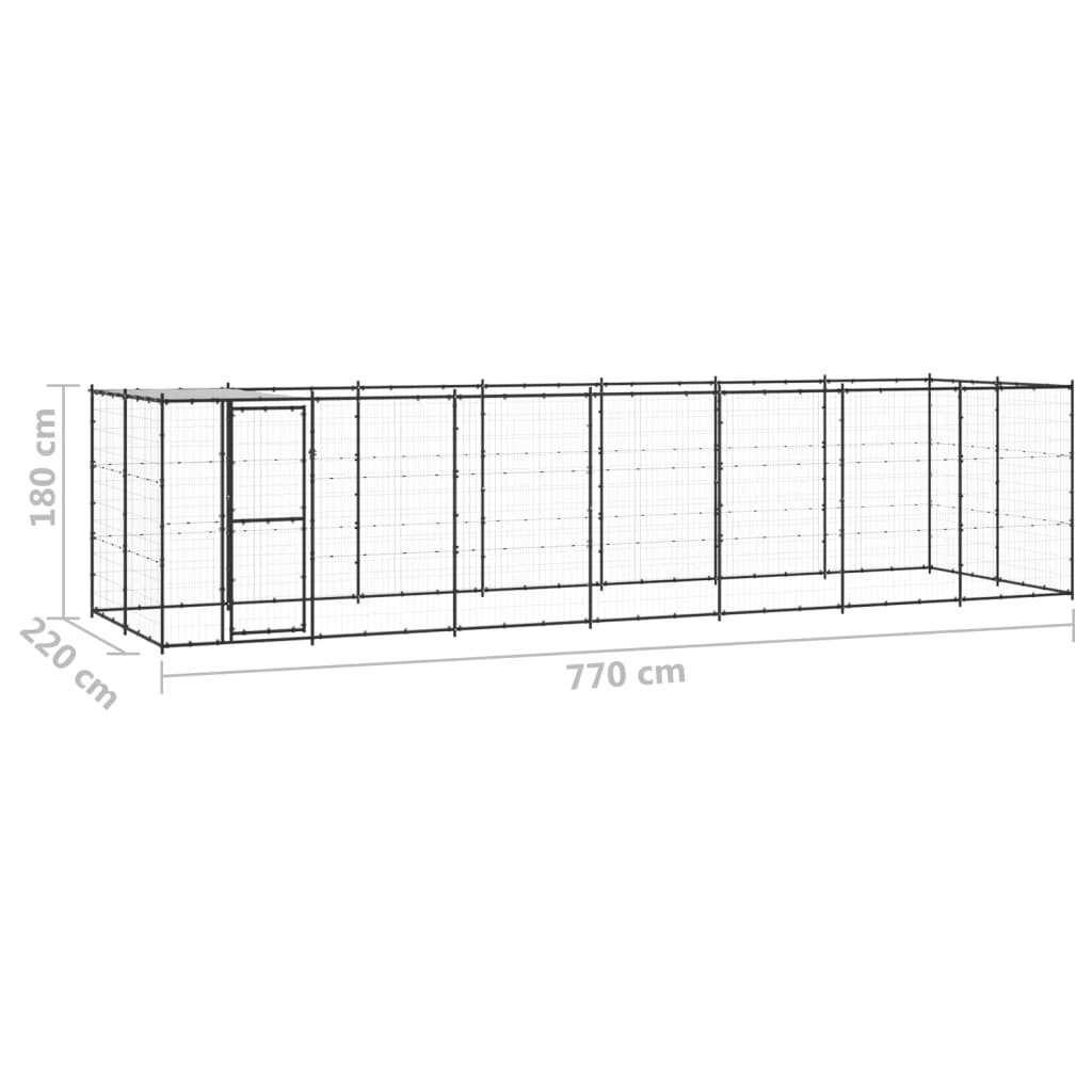 Niche pour chien 21,78 m² en acier