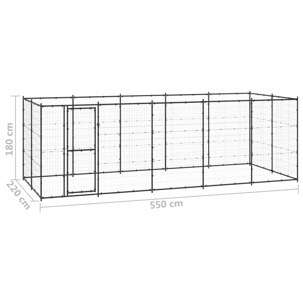 Niche pour chien 21,78 m² en acier