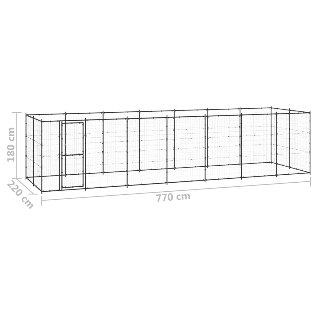 Niche pour chien 21,78 m² en acier