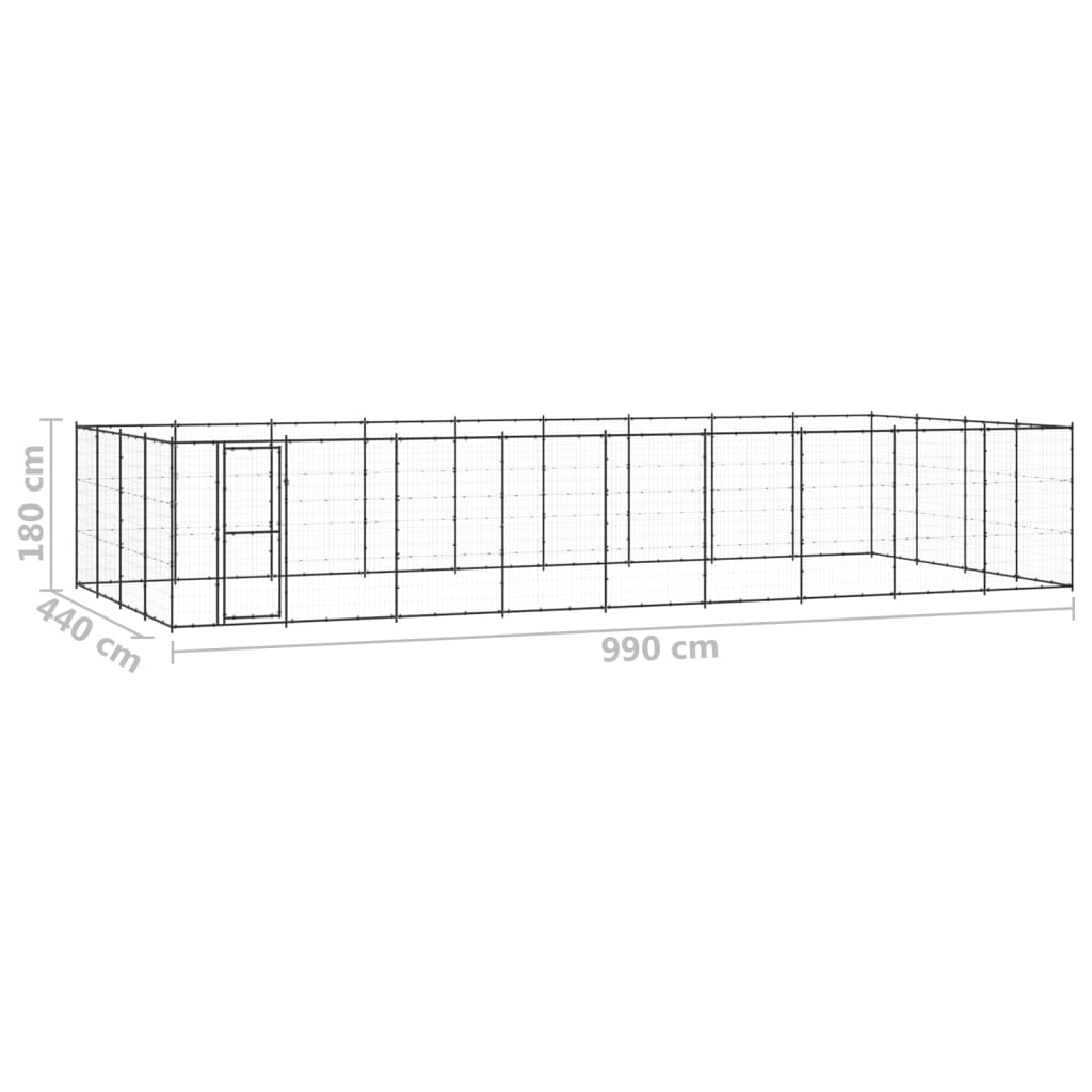 Hondenkennel 14,52 m² gegalvaniseerd staal