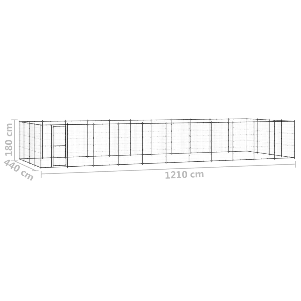 Hondenkennel 14,52 m² gegalvaniseerd staal