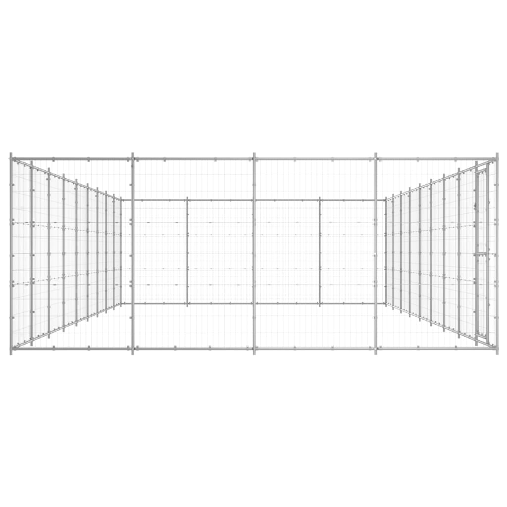 Hondenkennel 14,52 m² gegalvaniseerd staal