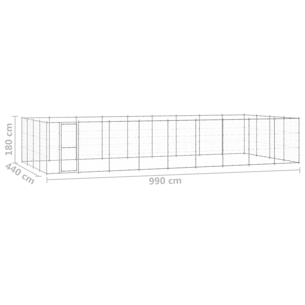 Hondenkennel 14,52 m² gegalvaniseerd staal