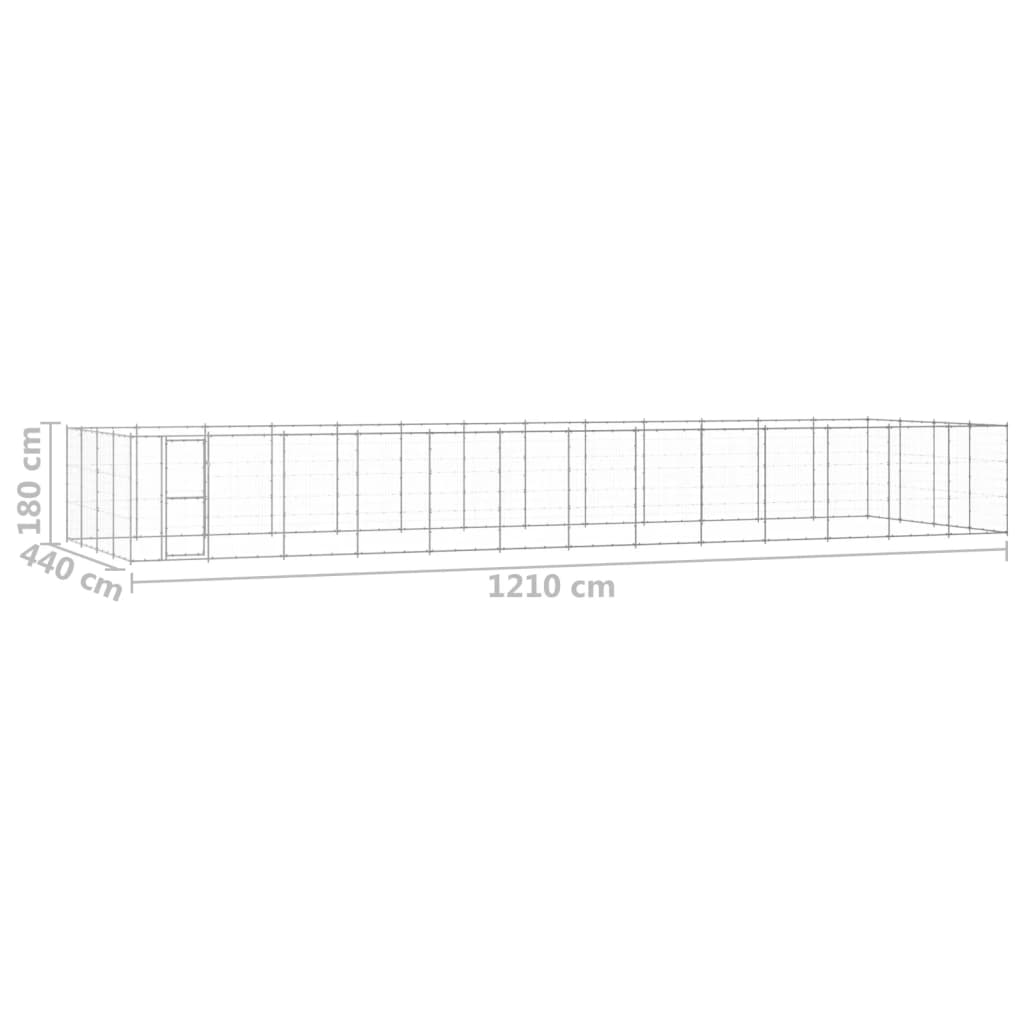 Hondenkennel 14,52 m² gegalvaniseerd staal