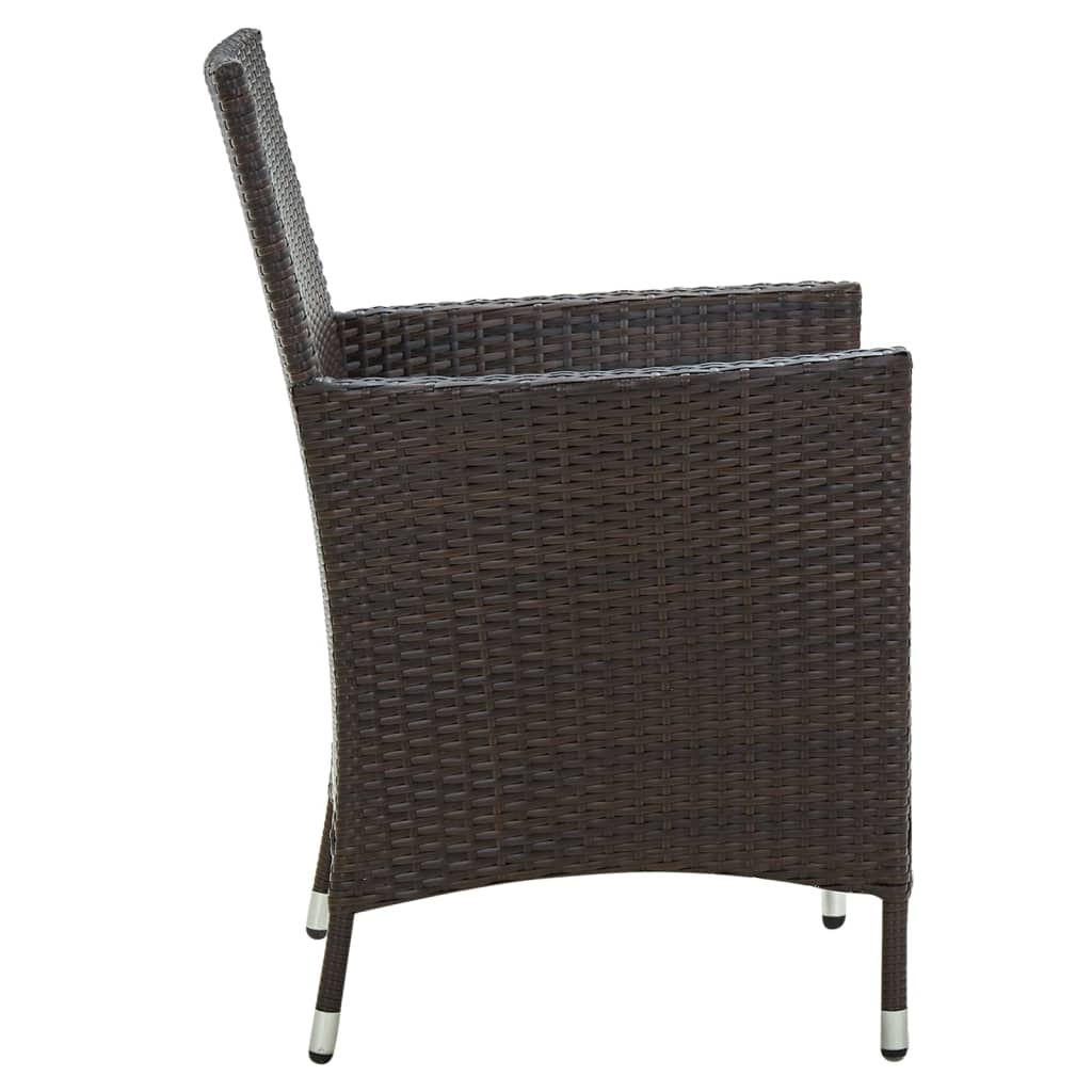 Tuinstoelen 4 st met kussens poly rattan