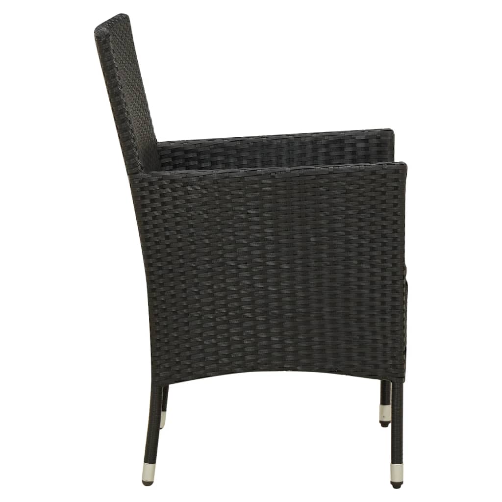 Tuinstoelen 4 st met kussens poly rattan