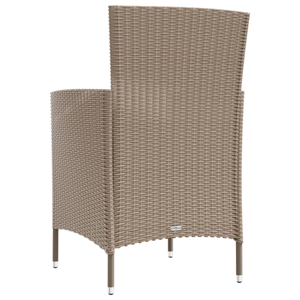 Tuinstoelen 4 st met kussens poly rattan