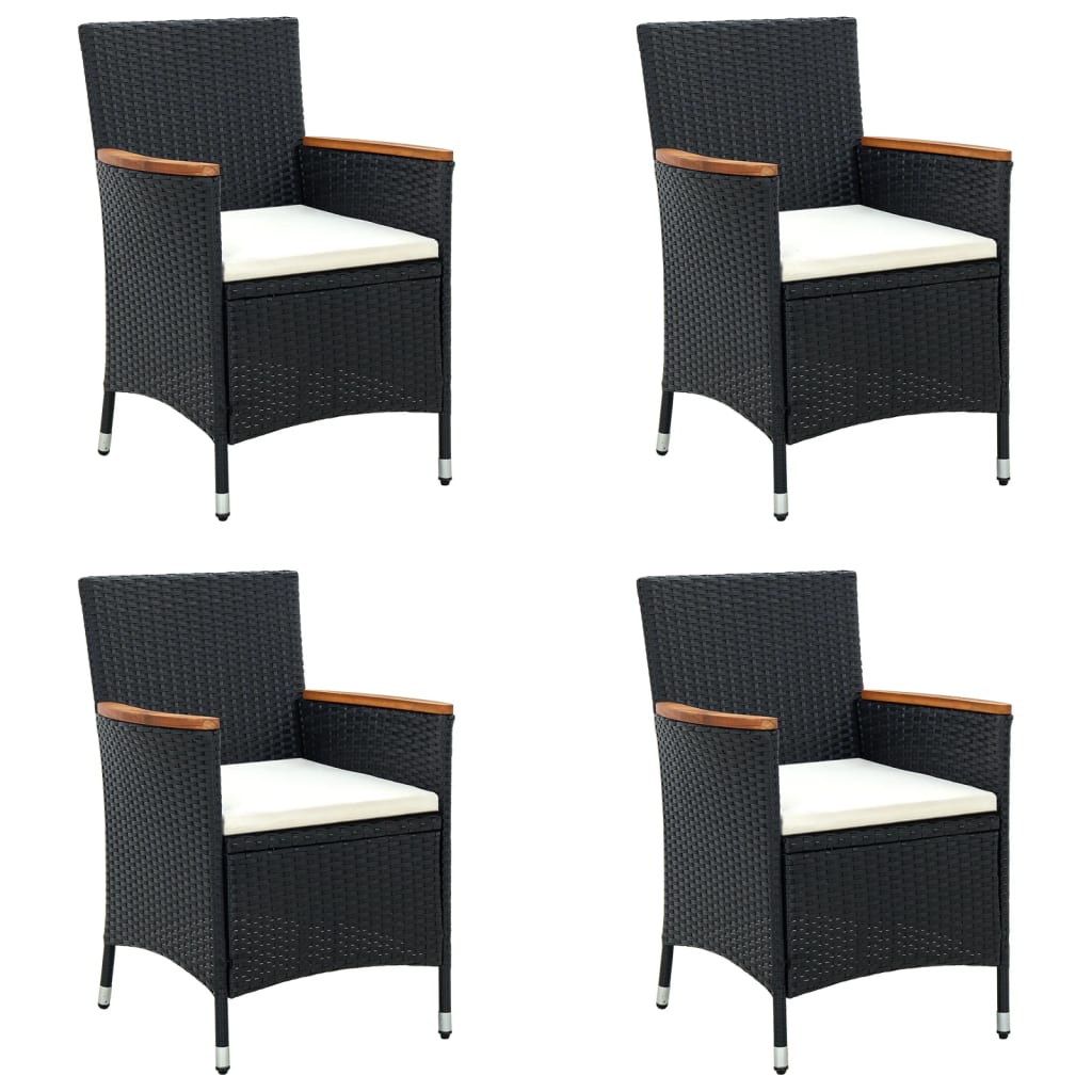 Chaises de jardin 4 pcs poly rotin