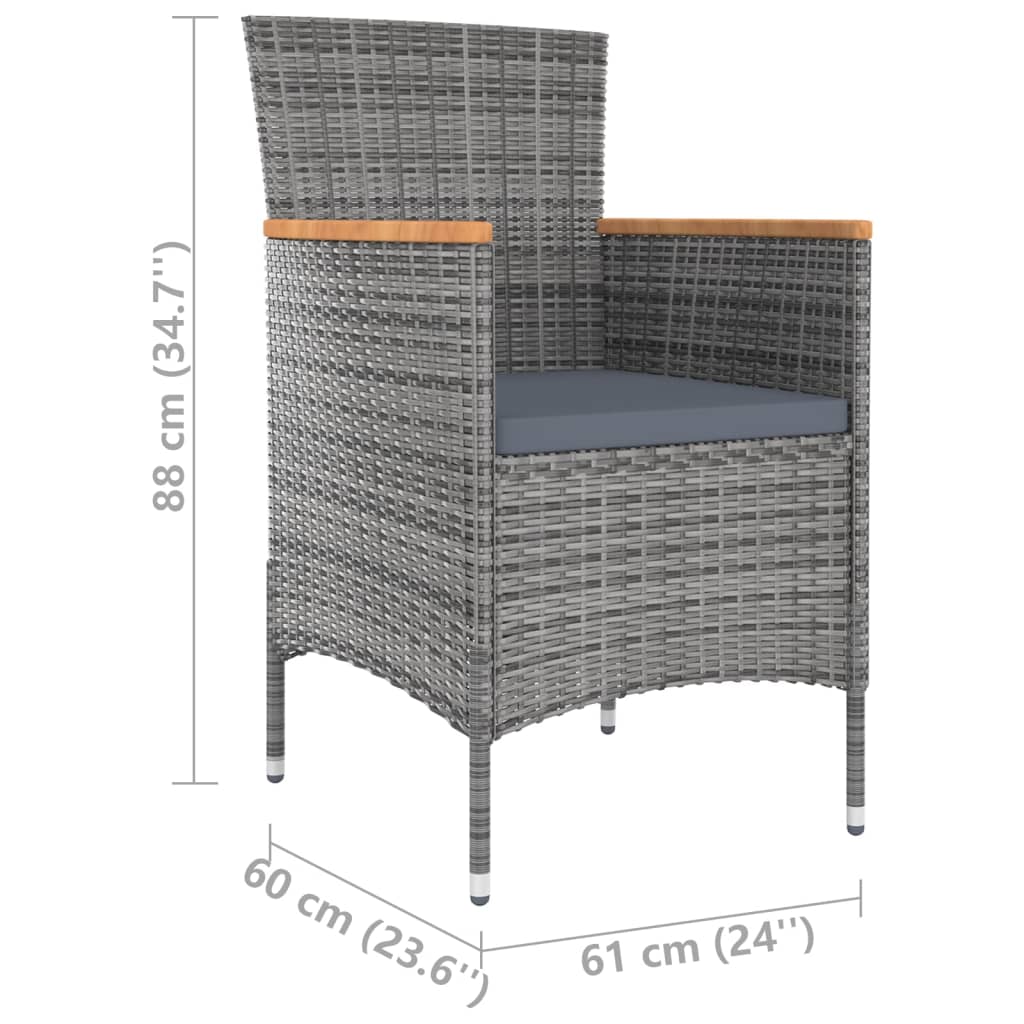 Tuinstoelen 4 st poly rattan