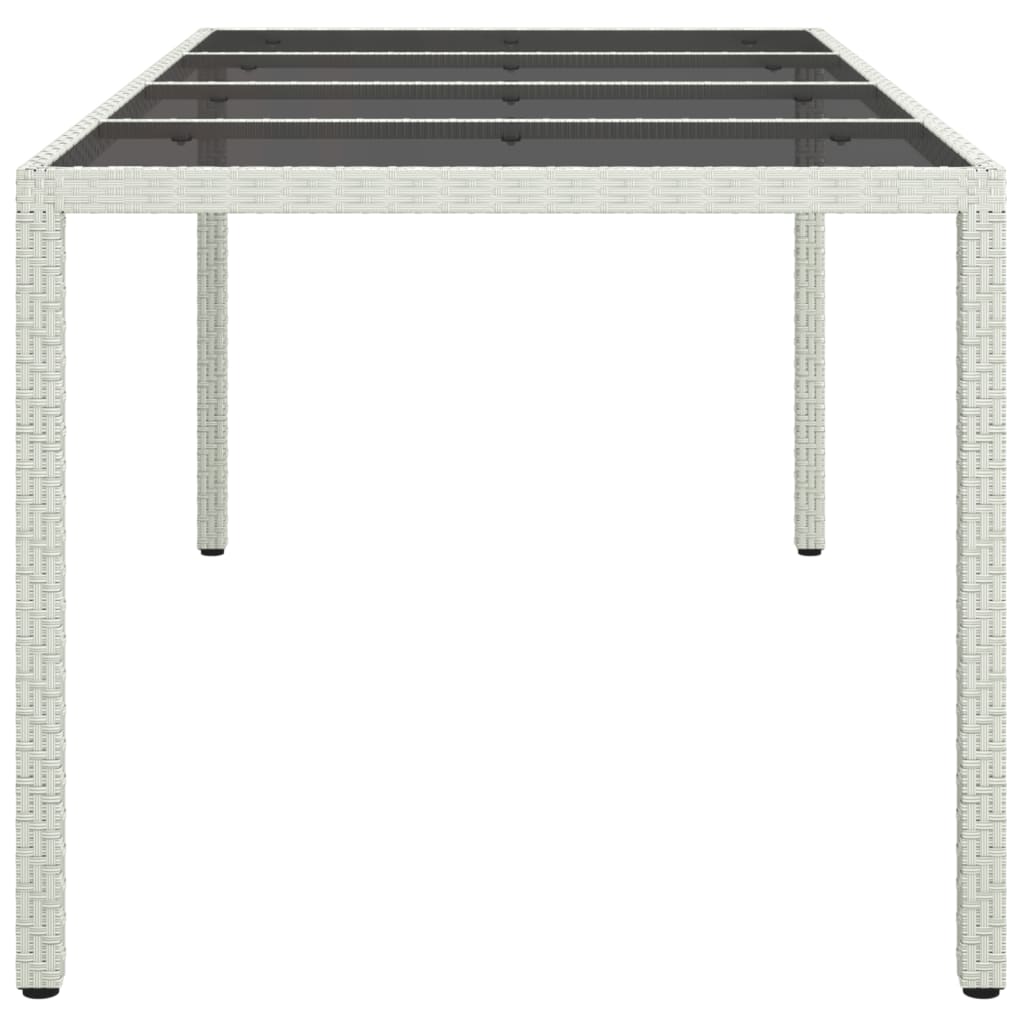 Tuintafel 190x90x75 cm gehard glas poly rattan black