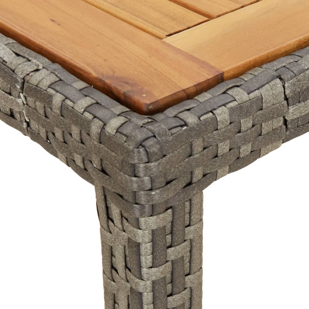 Tuintafel 190x90x75 cm poly rattan en acaciahout