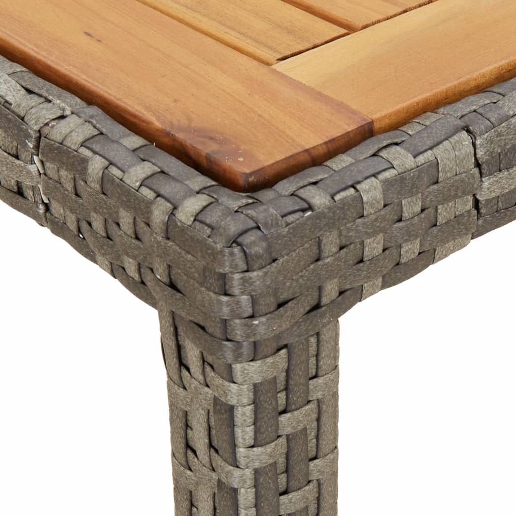 Tuintafel 190x90x75 cm poly rattan en acaciahout