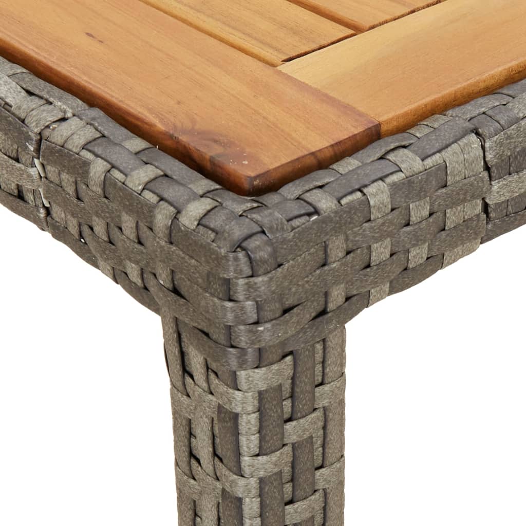 Tuintafel 150x90x75 cm poly rattan en acaciahout zwart