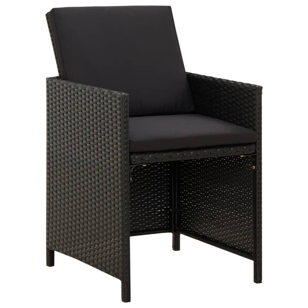 Tuinstoelen 4 st met kussens poly rattan