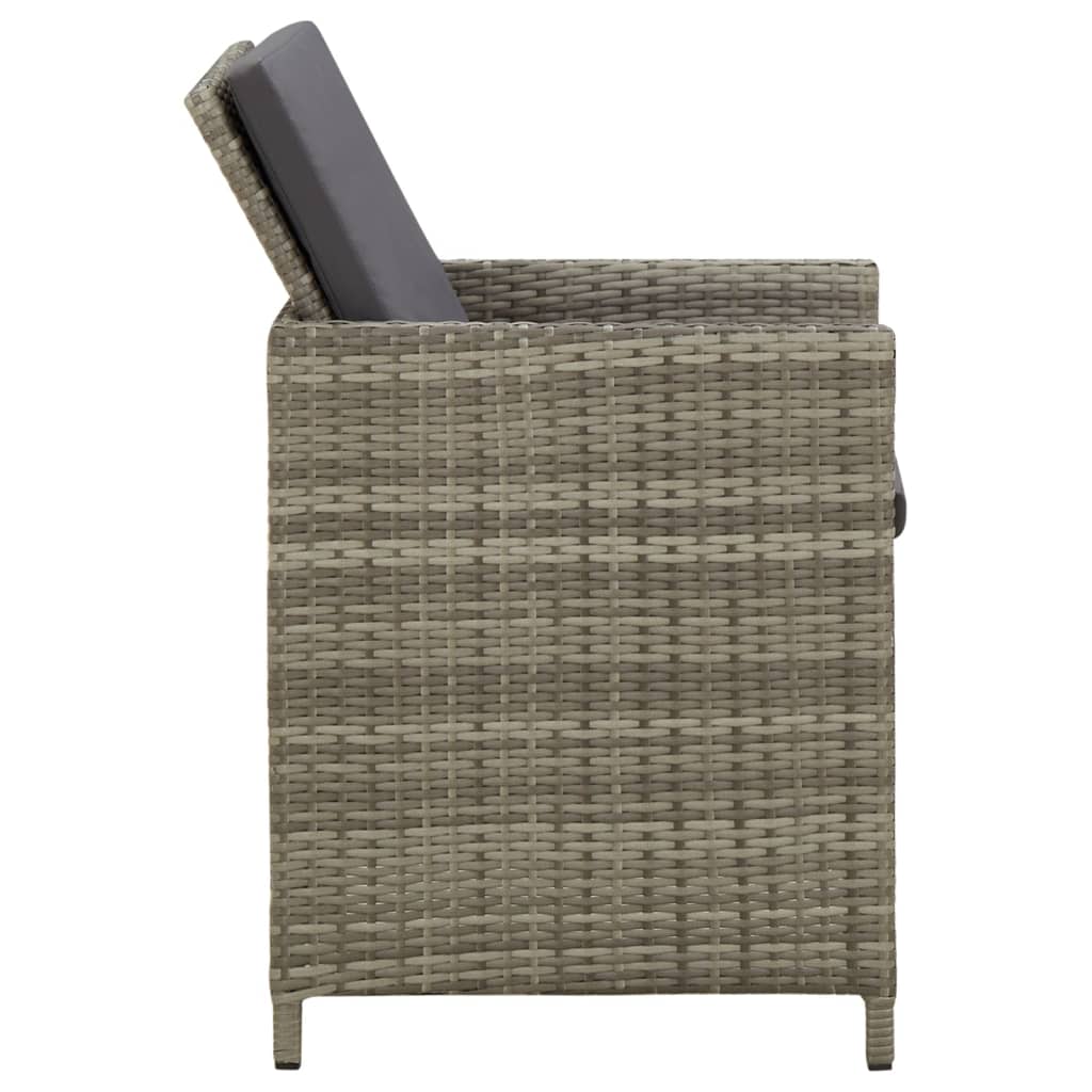 Tuinstoelen 4 st met kussens poly rattan