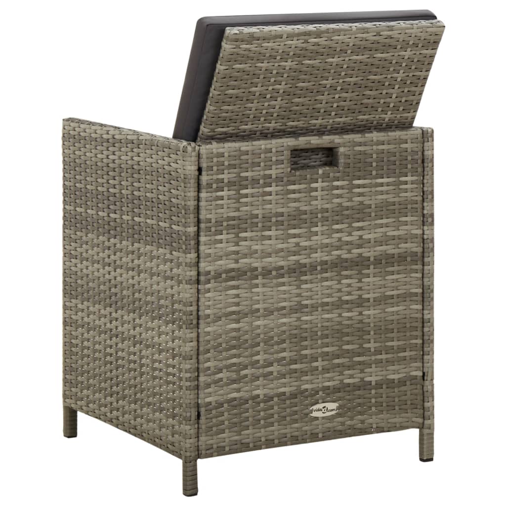 Tuinstoelen 4 st met kussens poly rattan