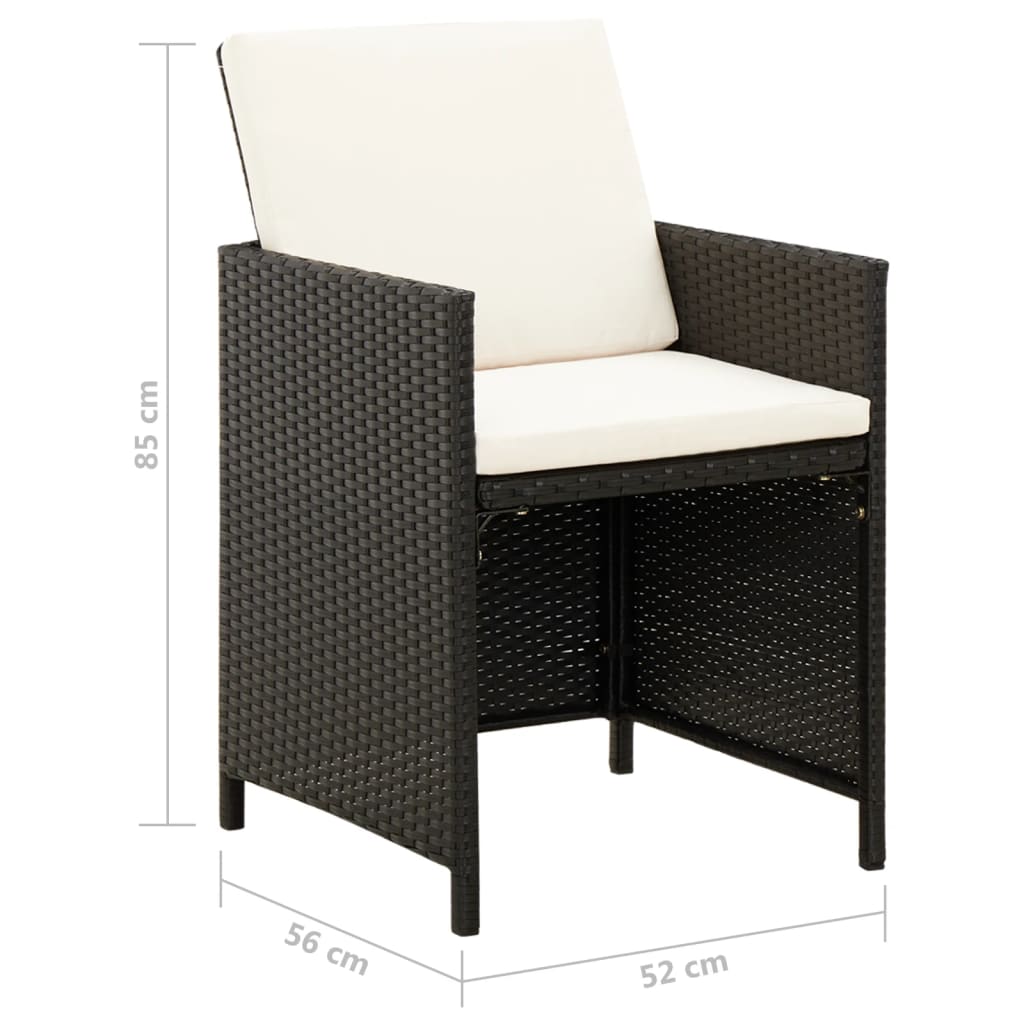 Ensemble chaise de jardin et repose-pieds 4 pièces en polyrotin