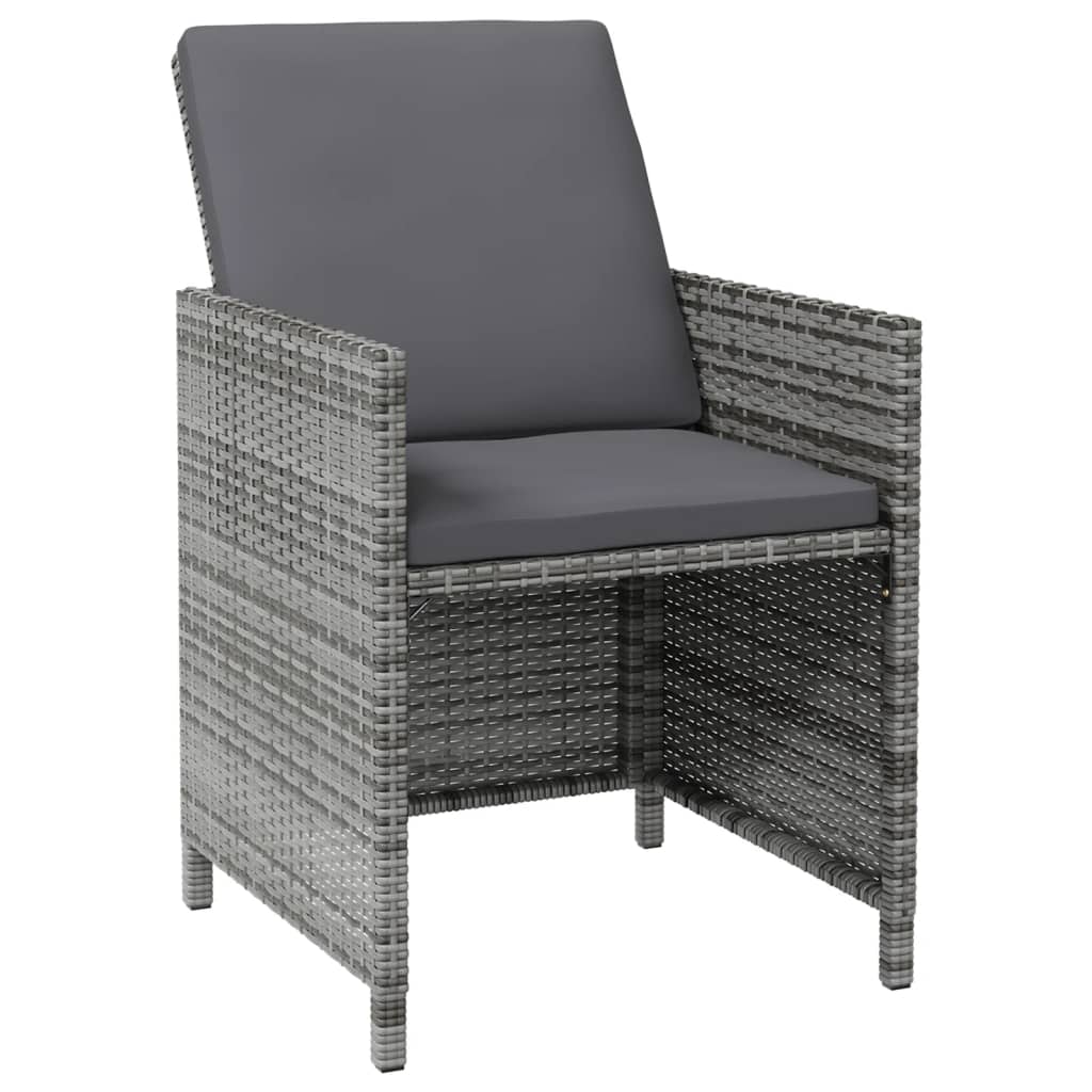 Ensemble chaise de jardin et repose-pieds 4 pièces en polyrotin