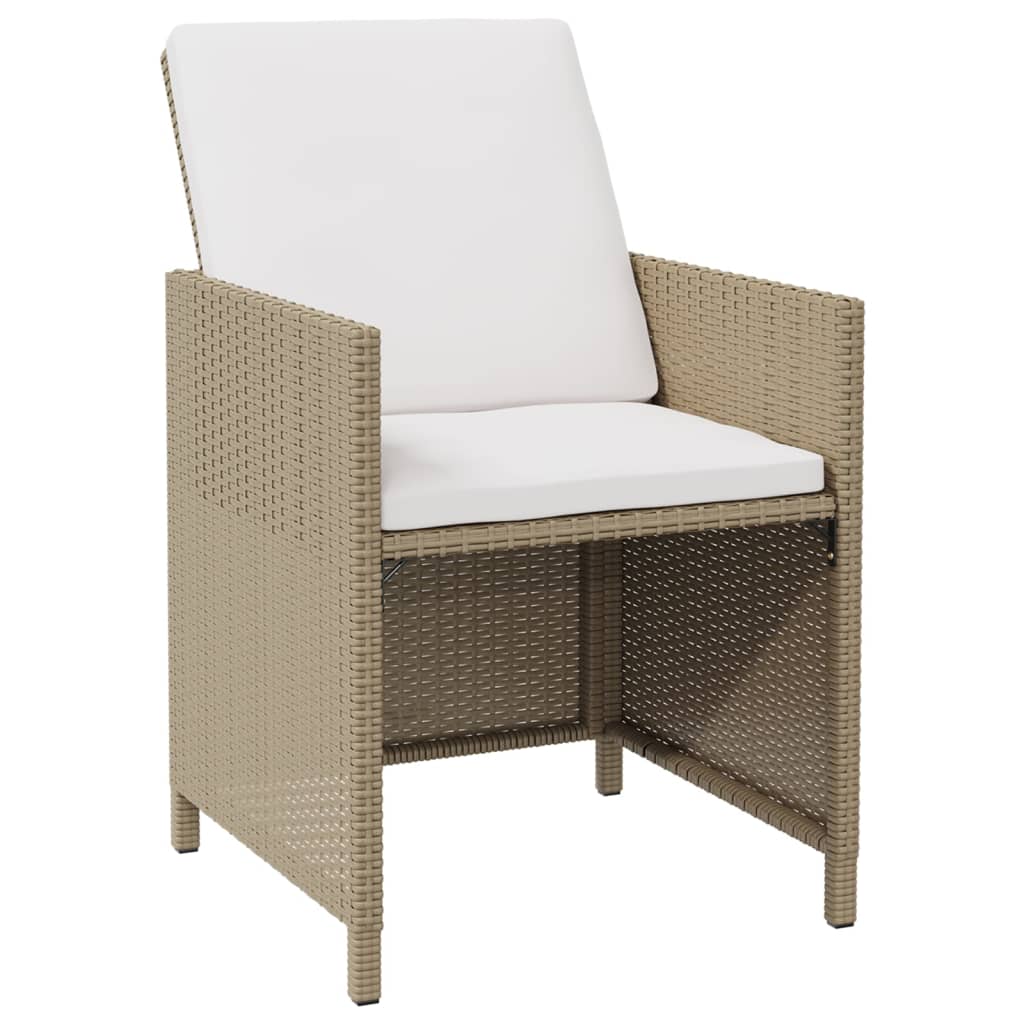 Tuinstoelen 4 st met kussens poly rattan