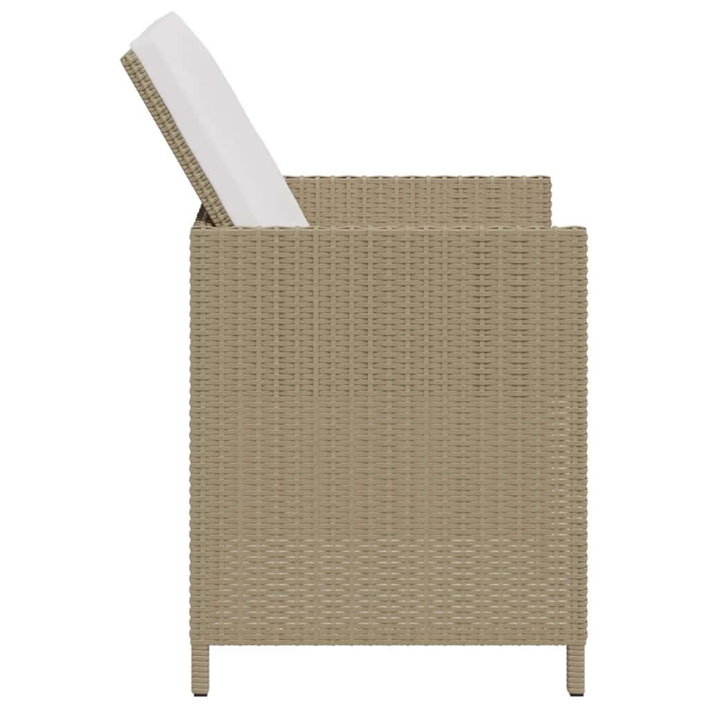 Tuinstoelen 4 st met kussens poly rattan