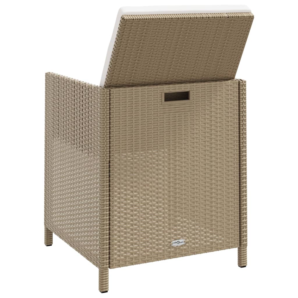 Tuinstoelen 4 st met kussens poly rattan