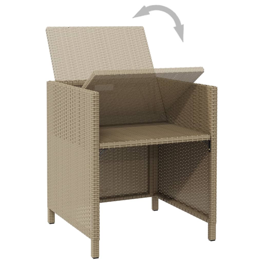 Tuinstoelen 4 st met kussens poly rattan